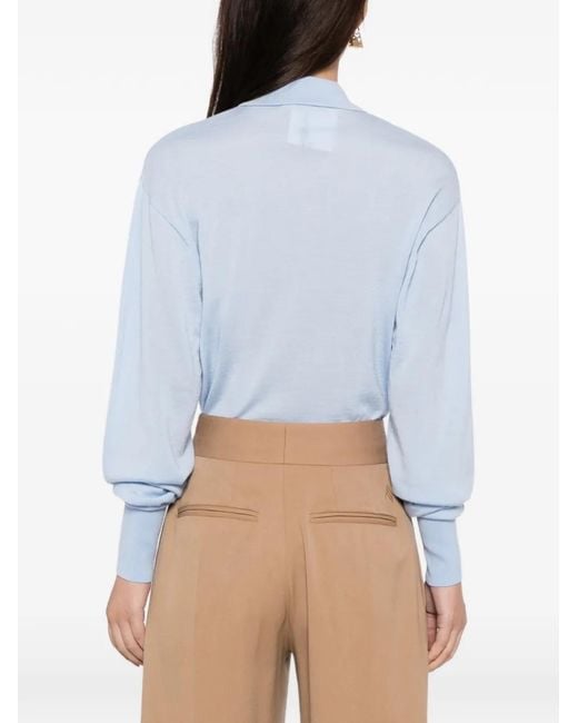 Jacquemus Blue Polo-Neck Bodysuit