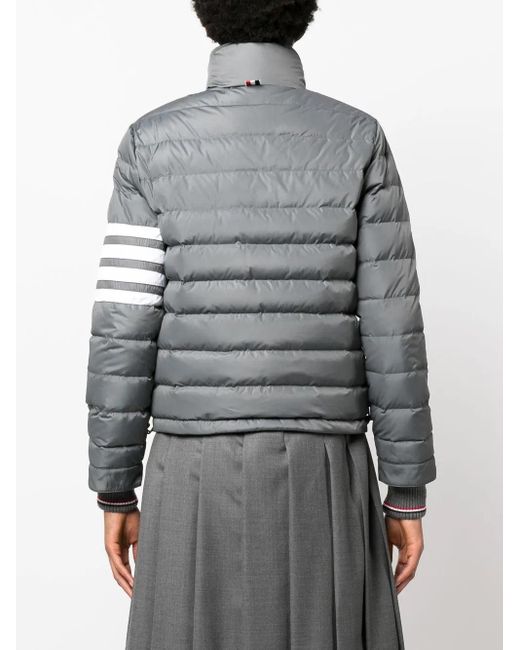 Thom Browne Gray 4-Bar Stripe-Intarsia Funnel-Neck Ski Jacket