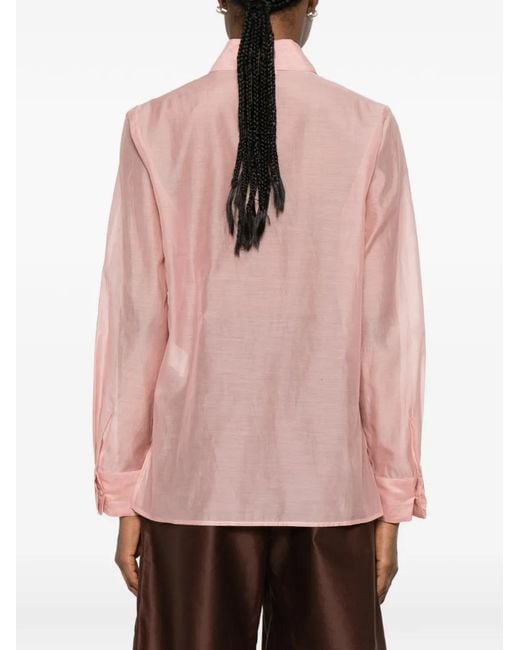Peserico Pink Button-Fastening Long-Sleeve Shirt