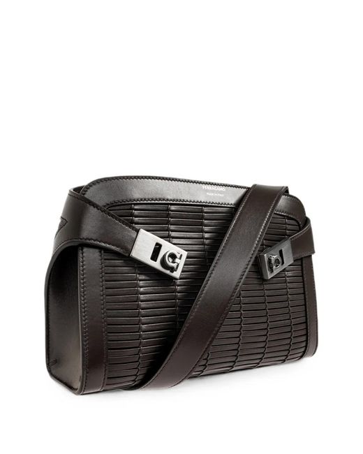 Ferragamo Black Hug Crossbody Bag for men