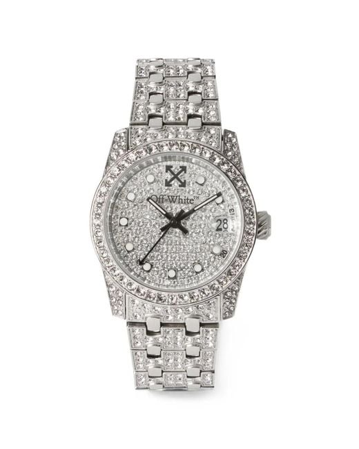 Off-White c/o Virgil Abloh Gray Discreet Pavé 32Mm Watch