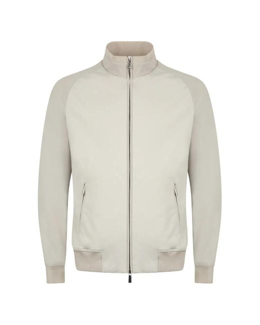 Moorer White Cuper-Jfc Zip-Up Raglan-Sleeve Jacket for men