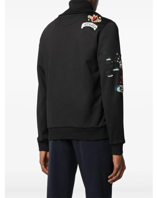 Valentino Garavani Black Embroidered Sweatshirt for men