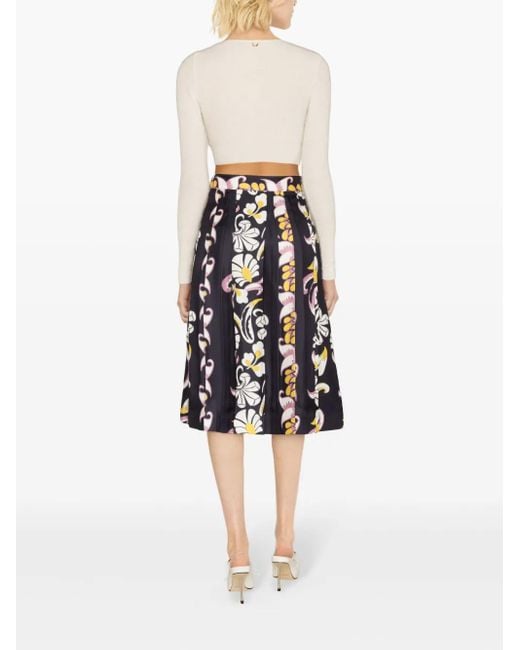 Tory Burch Plooirok Met Bloemenprint in het Black