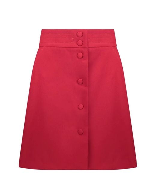 RED Valentino Red Button-Front A-Line Mini Skirt