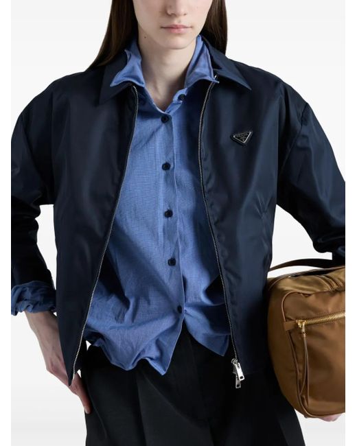 Prada Bomberjack Met Rits in het Blue