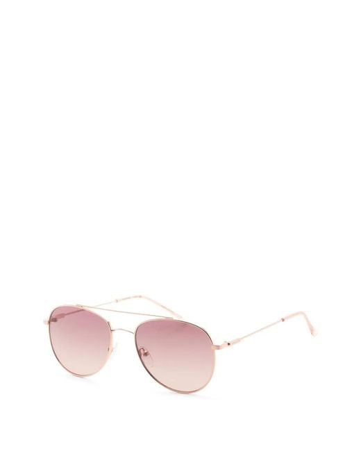 Calvin Klein Pink Double-Bridge Pilot Sunglasses for men