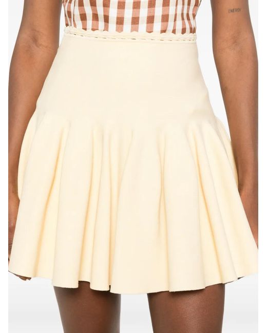 Sandro Natural Mini Knit Skater Skirt