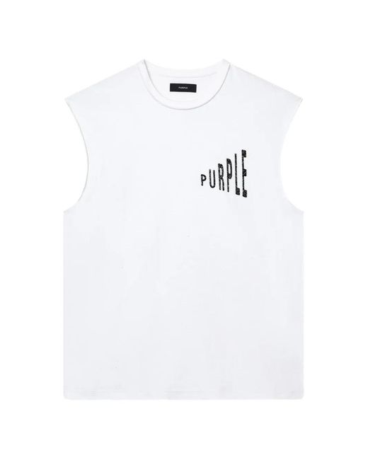 Purple Brand White Amplified Cotton Tank for men