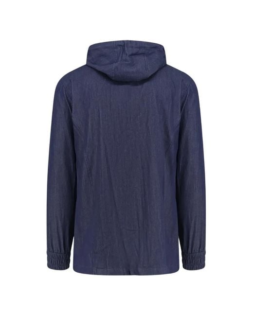 Kiton Blue Zip-Up Drawstring Lightweight Jacket for men