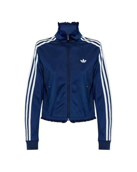 Adidas Blue Ruffle-Trimmed Zip-Up Sweatshirt
