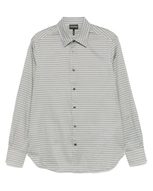 Camisa con motivo geométrico Emporio Armani de hombre de color Gray