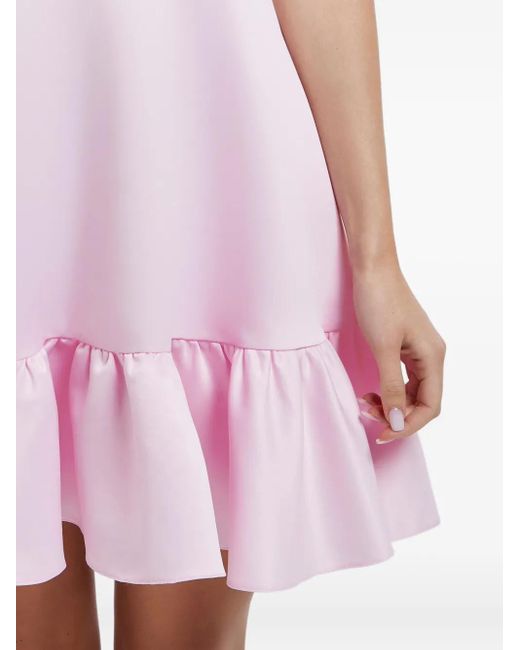 POST MERIDIEM Pink Ruffle-Hem Mini Dress
