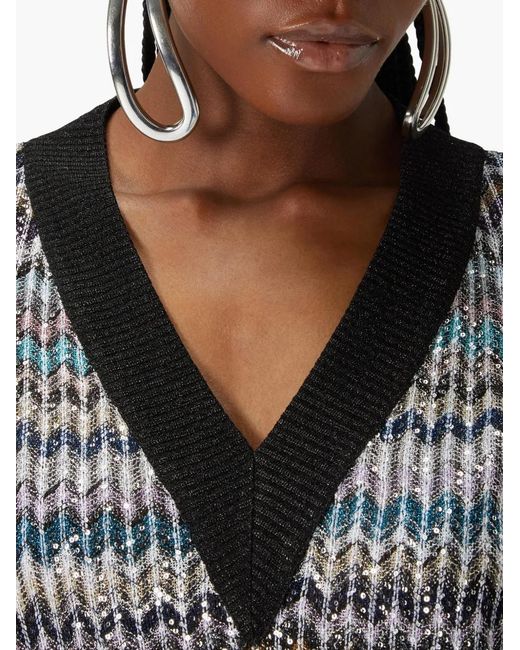Missoni Gray Metallic Knit Viscose Sweater