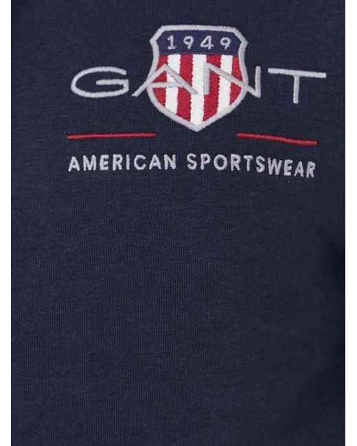 Sudadera Archive Shield con logo bordado Gant de hombre de color Blue