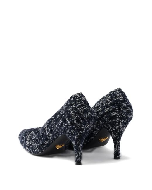 Prada Blue Gestrickte Pumps 85Mm