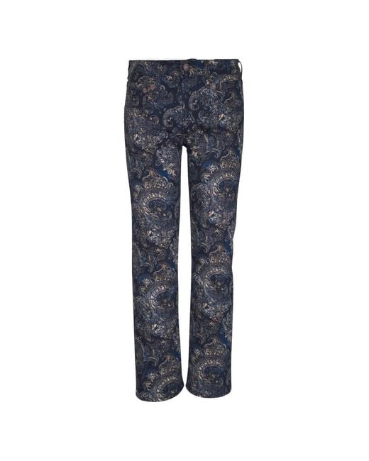R13 Blue Paisley-Print Jeans