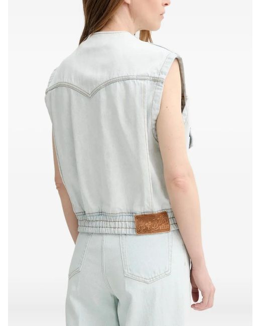 Bally White Sleeveless Denim Jacket