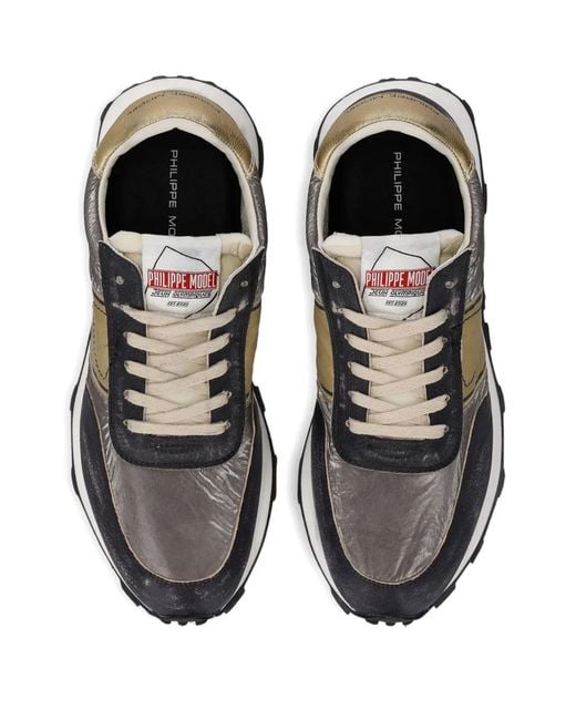 Philippe Model Black Metallic Running Sneakers for men