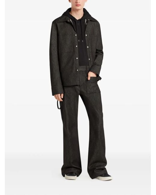 Courreges Black Button-Up Utility Overshirt