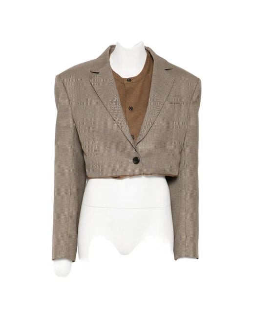 Pushbutton Natural Checked Hybrid Blazer