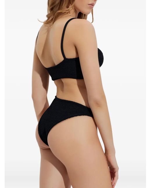 Hunza G Black Gigi Crinkle-Effect Bikini