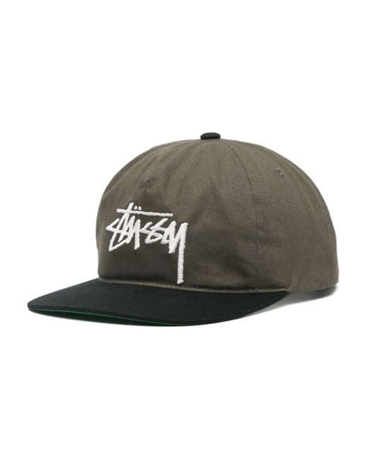 Stussy Green Mid-depth Big Stock Cap for men