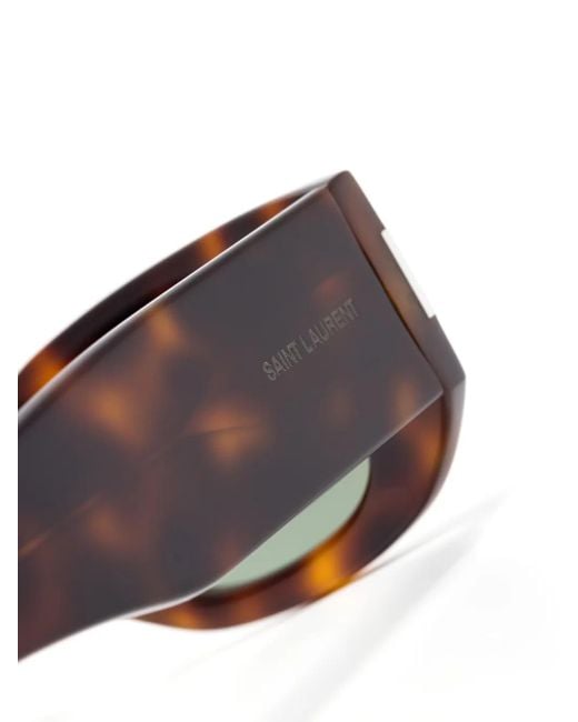 Saint Laurent Brown Rectangle-Frame Sunglasses