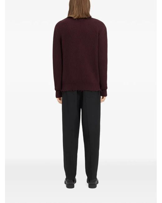 MM6 by Maison Margiela Red Ribbed Cotton Jacket for men