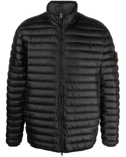 Stone Island Black Compass-patch Padded Jacket for men