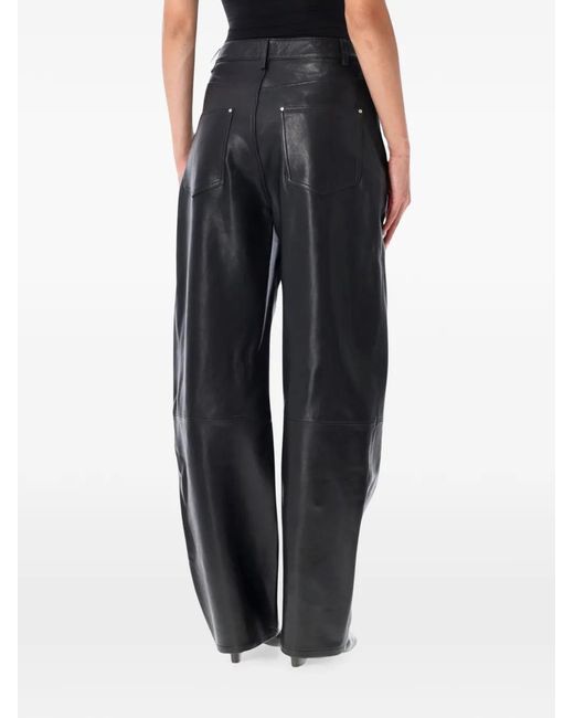 Arma Black Ece Leather Barrel Trousers
