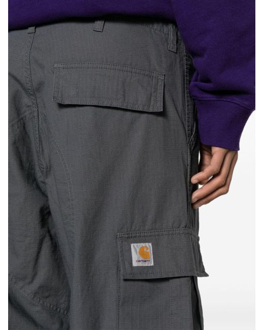 Carhartt Gray Low-rise Ripstop Cargo Trousers for men