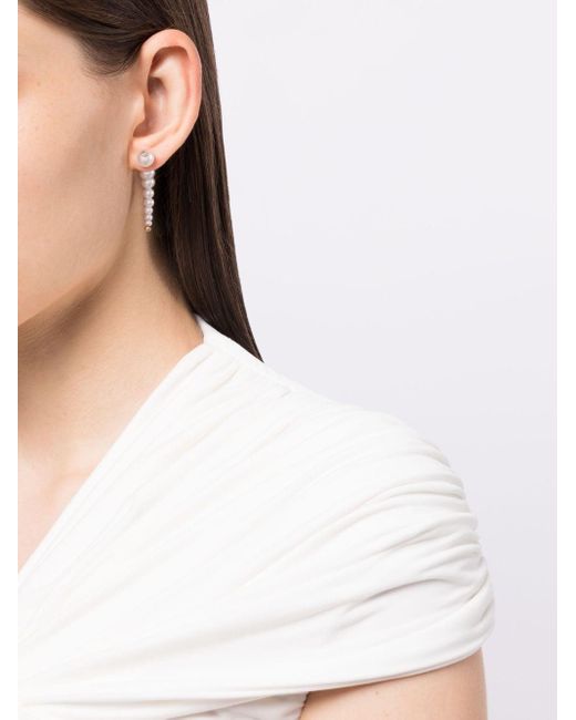 Anissa Kermiche White Yellow Gold Pearl Drop Earrings