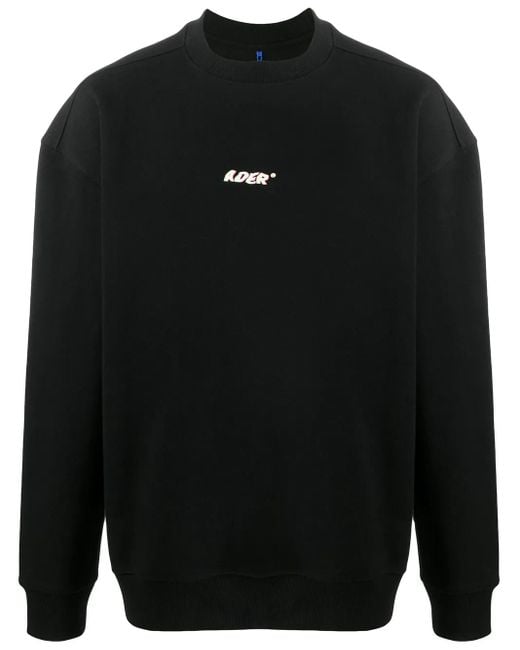 Adererror Black Ader Logo Crew Sweat for men