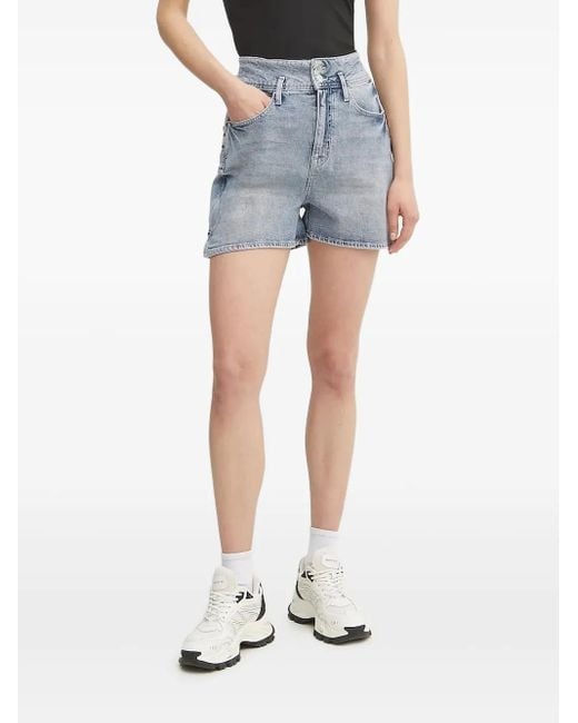 ARMANI EXCHANGE Shorts Met Logopatch in het Blue