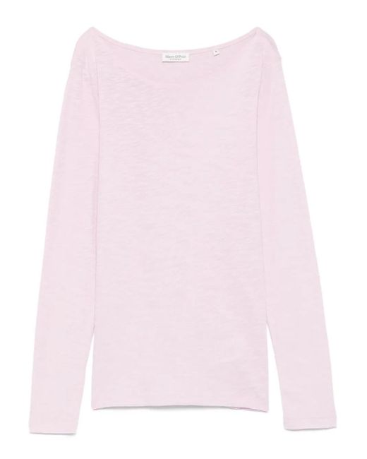 Top de manga larga con cuello barco Marc O' Polo de color Pink