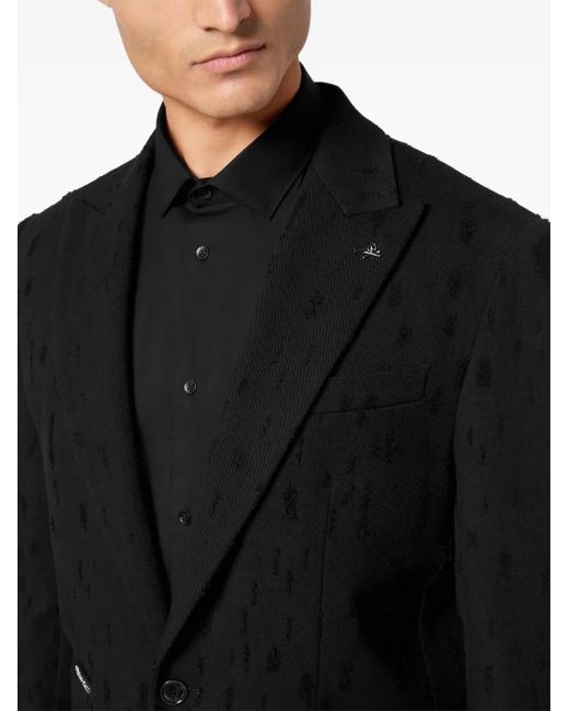 Philipp Plein Gerafelde Blazer in het Black voor heren
