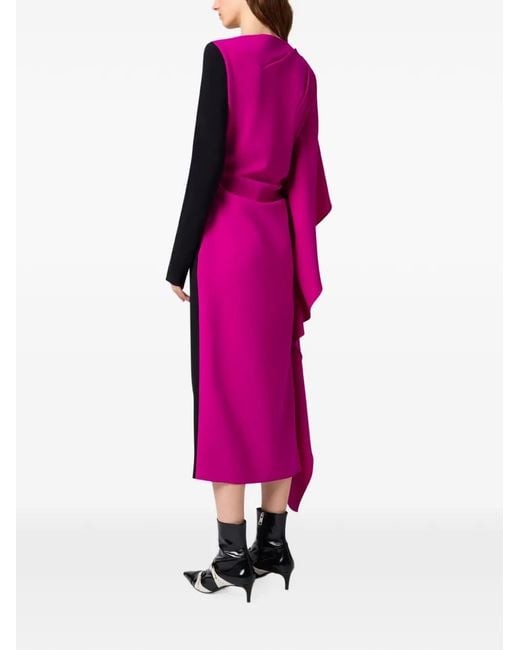 Vestido Midi Drapeado MSGM de color Black