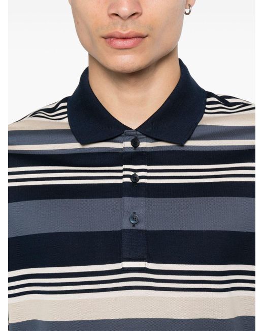Paul & Shark Blue Striped Cotton Polo Shirt for men