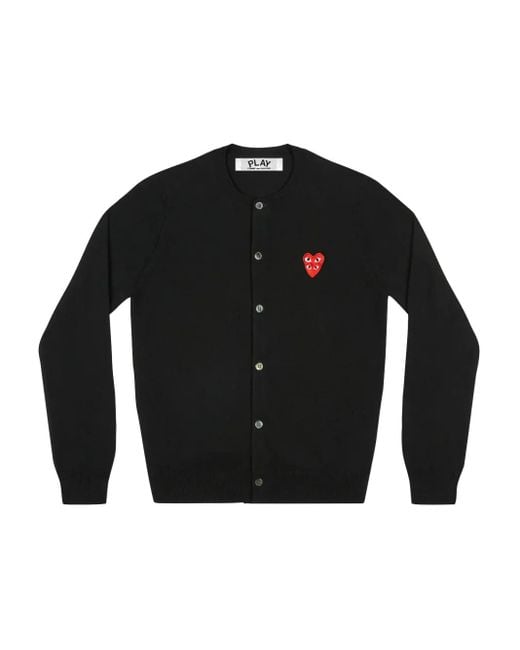 COMME DES GARÇONS PLAY Black U Round-Neck Double Emblem Knit