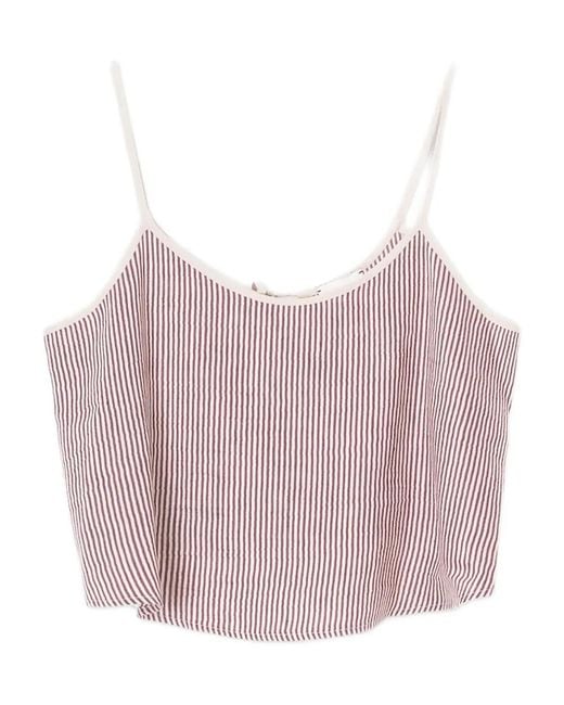 Alysi Natural Striped-Pattern Top