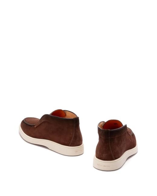 Santoni Brown Suede Boots for men