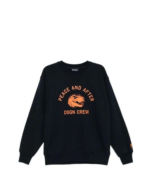 PEACE AND AFTER Blue T-Rex Sweatshirt for men