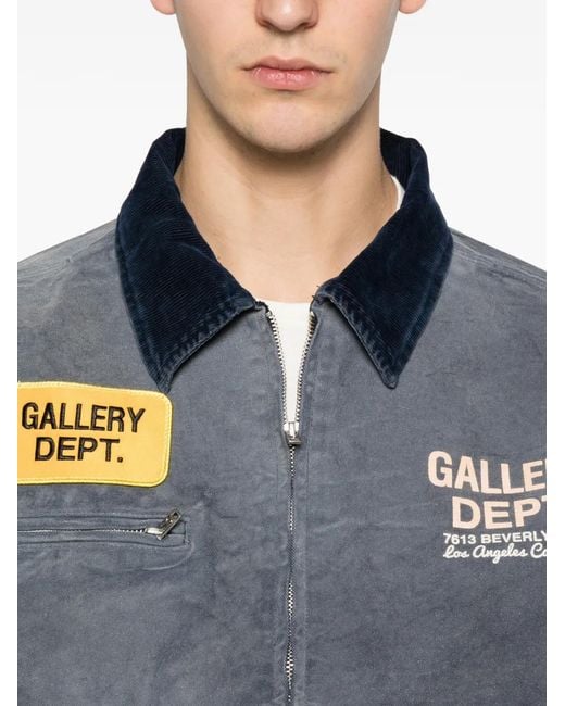 GALLERY DEPT. Blue Corduroy-Collar Denim Jacket for men