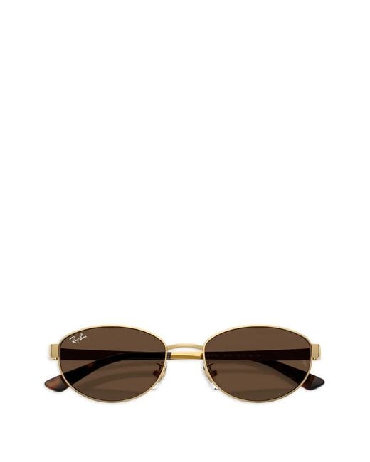 Ray-Ban Brown Oval-Frame Sunglasses