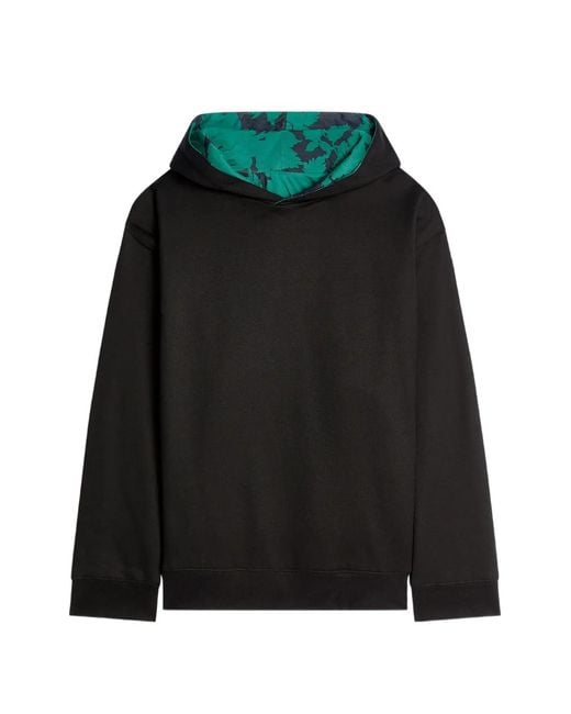 Dries Van Noten Green Floral-Print Hoodie for men