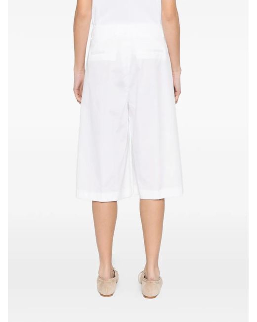 Berwich White Linda Buttoned Shorts