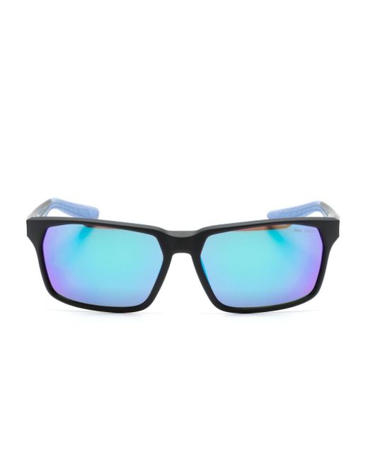 Nike Blue Maverick RGE Sonnenbrille mit eckigem Gestell