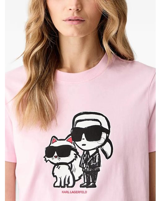 Karl Lagerfeld Blue Ikonik Graphic-Print T-Shirt