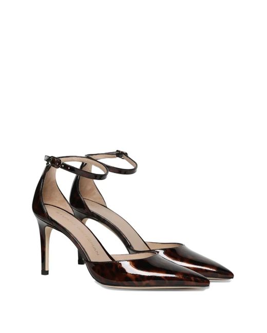 Stuart Weitzman Metallic 85Mm Ankle Strap Pointed Pumps